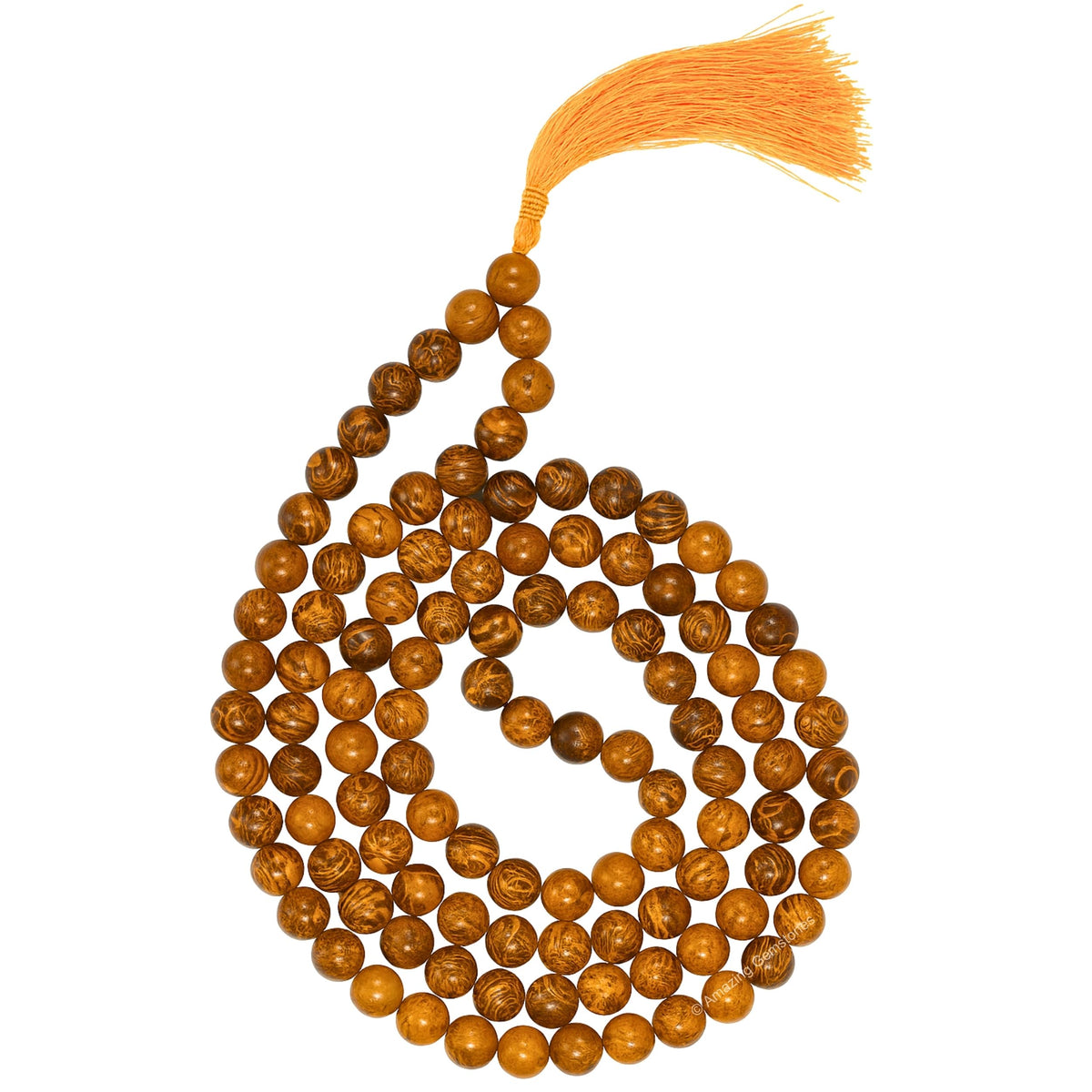 Mariyam Jasper Calligraphy Buddhist Prayer Beads Japa Mala with 108 Meditation Beads (Without Knots / Mariyam Jasper (Calligraphy))
