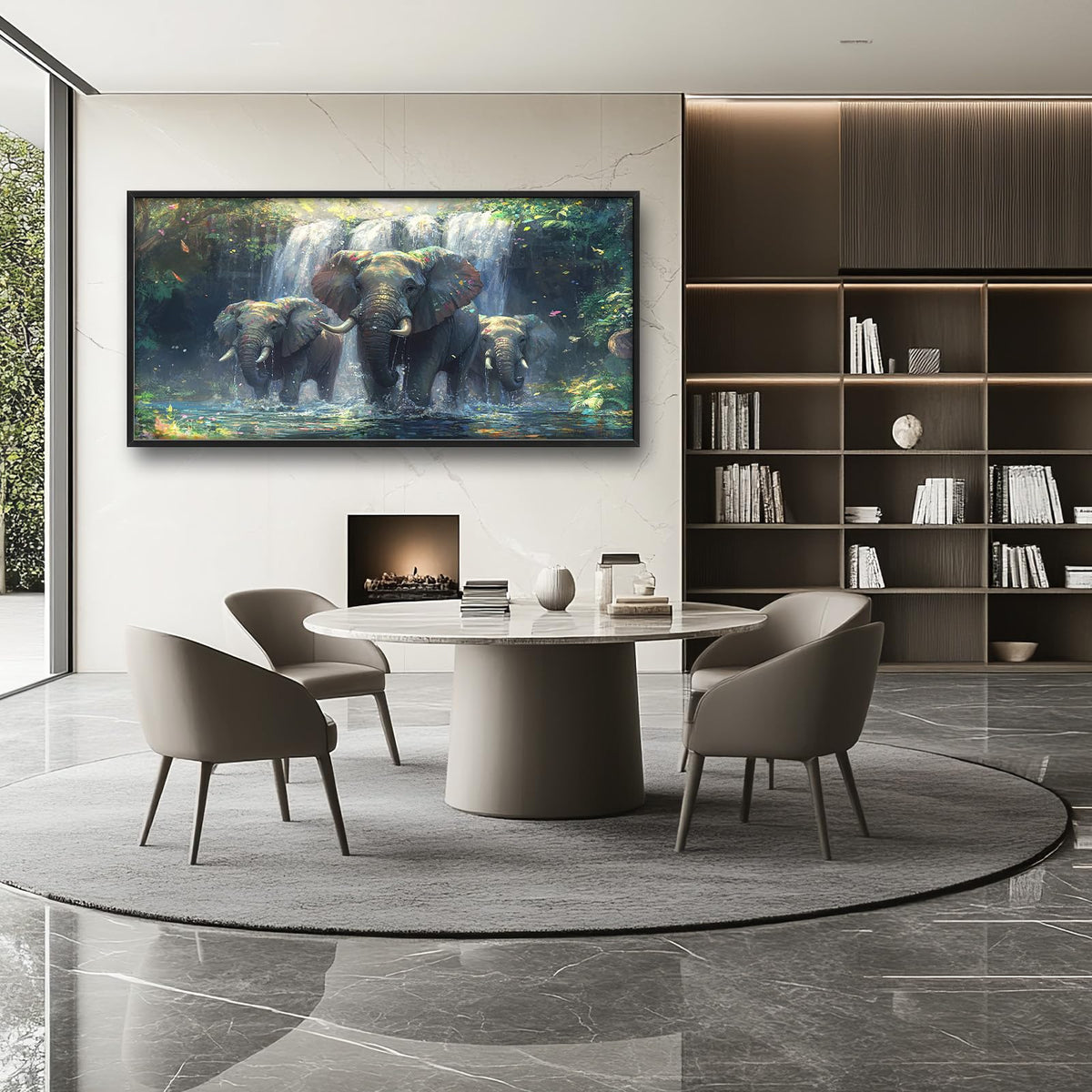 Large Elephant Wall Art for Living Room (elephant / 60"L x 30"W)