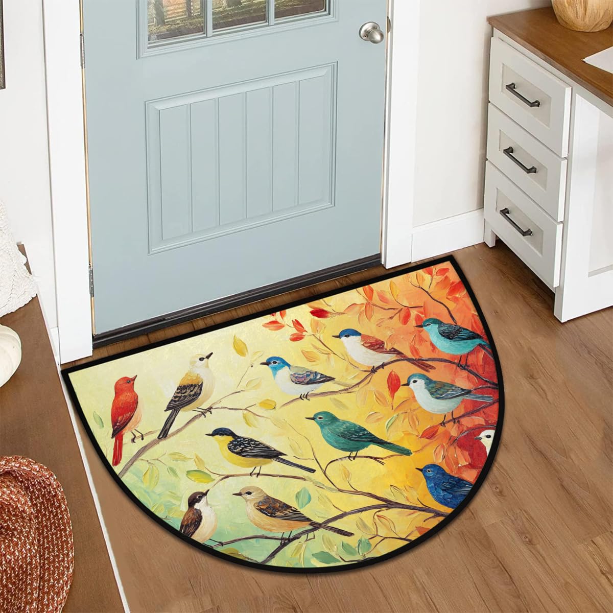 Front Door Mat Indoor Outdoor Entrance (A-2 Vintage Bird)