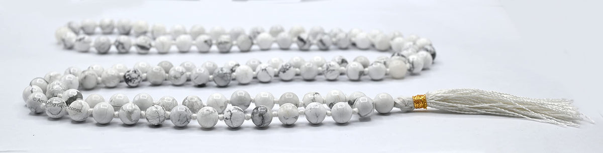 Howlite Mala Beads (Howlite / Knotted)