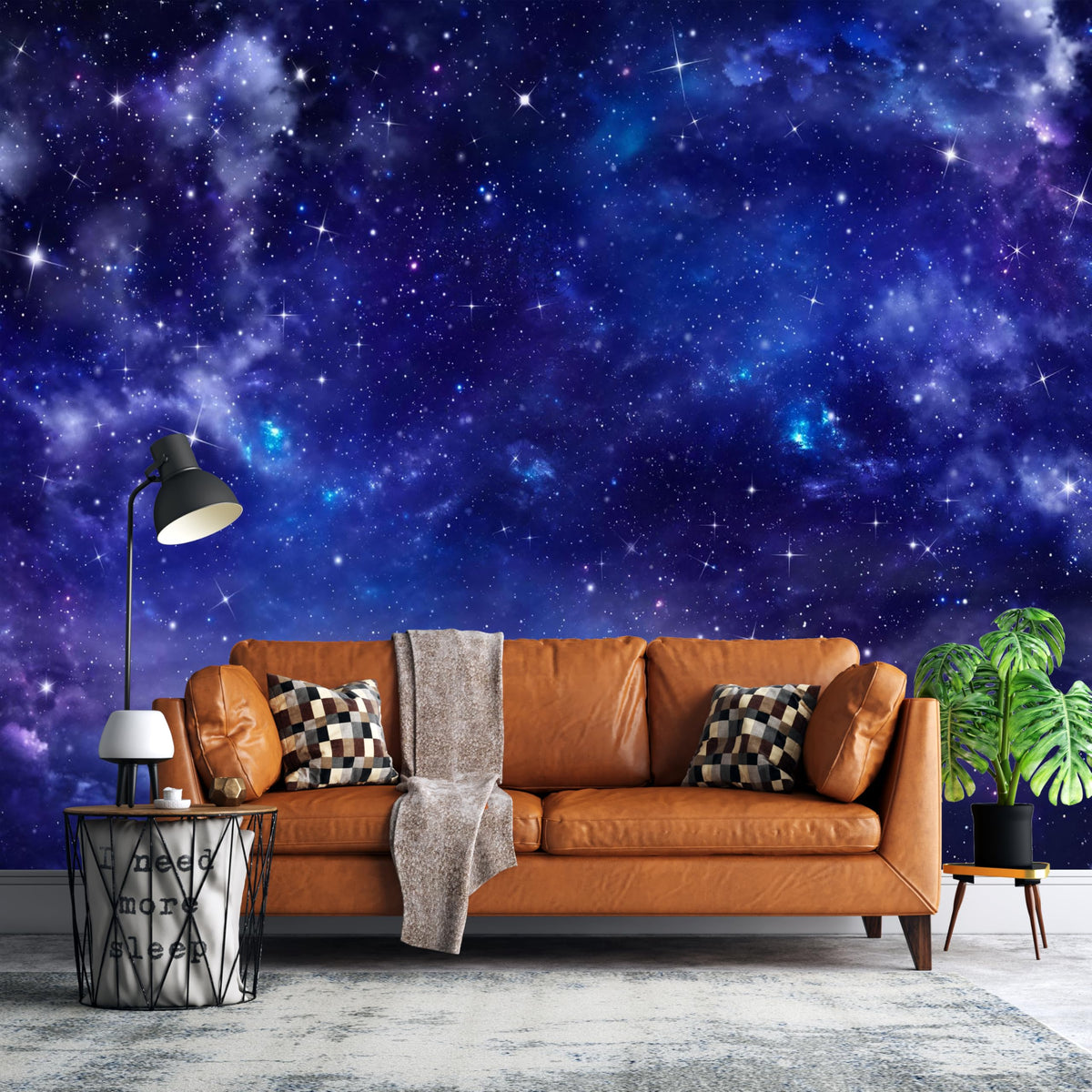 Peel and Stick Wall Mural Wallpaper Night Sky 114"×82" Decor G15 (G15 / 114" x 82")