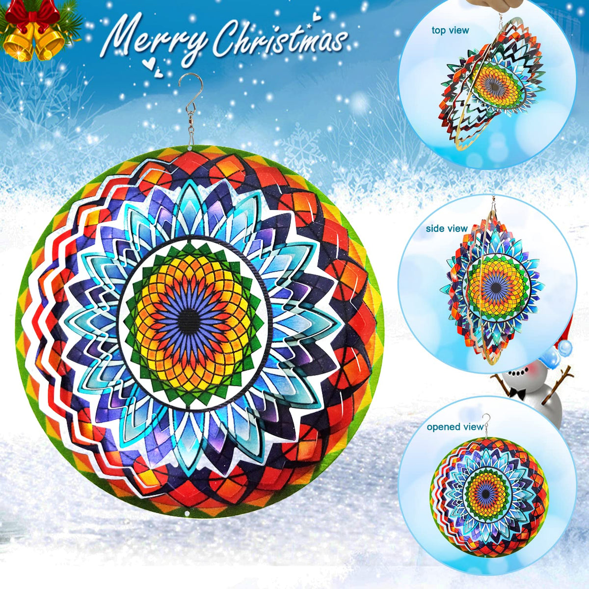 Wind Spinner Mandala Sun Flower 12 inches (12inch / Mdl06)