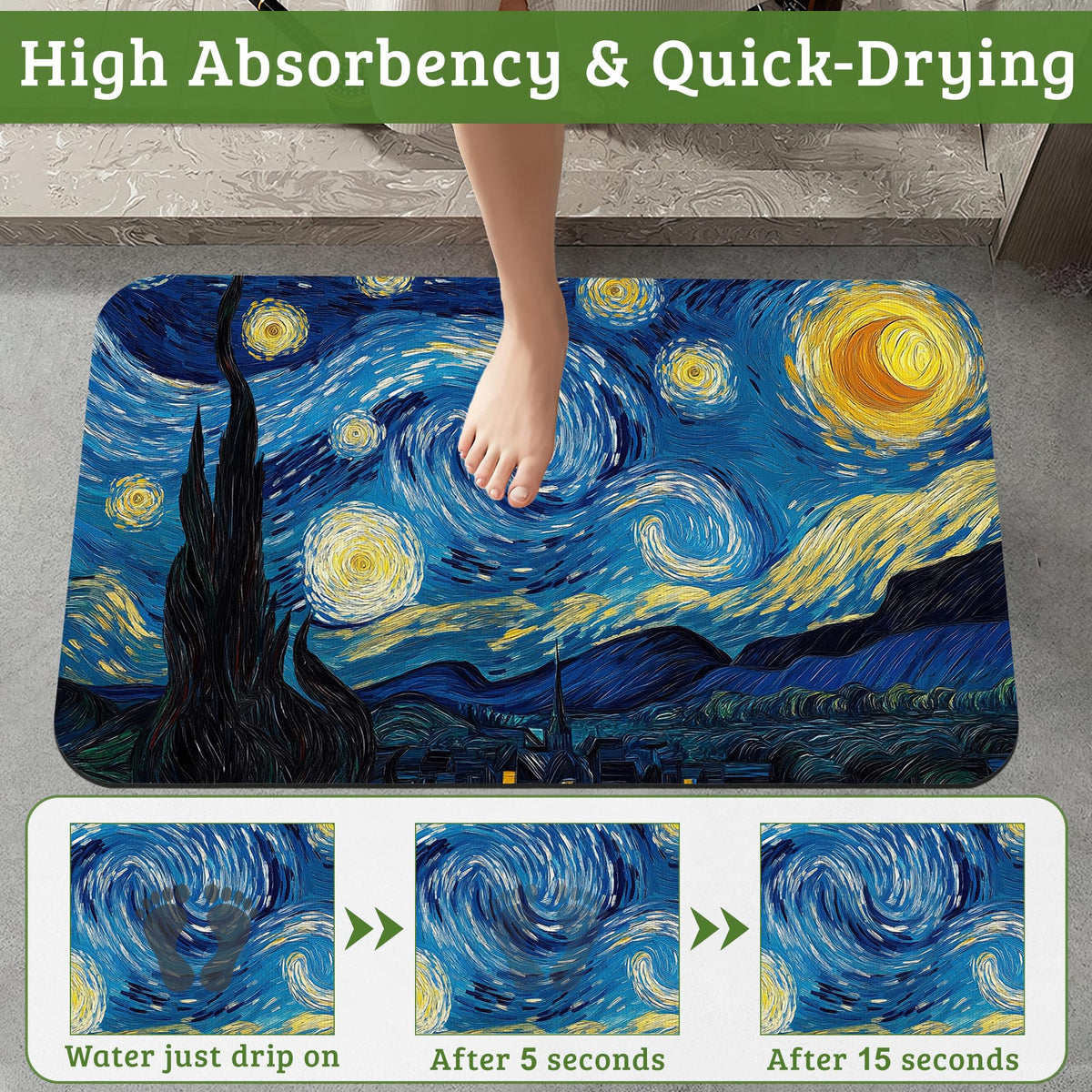 Starry Night Bath Mat Non (Starry Night)