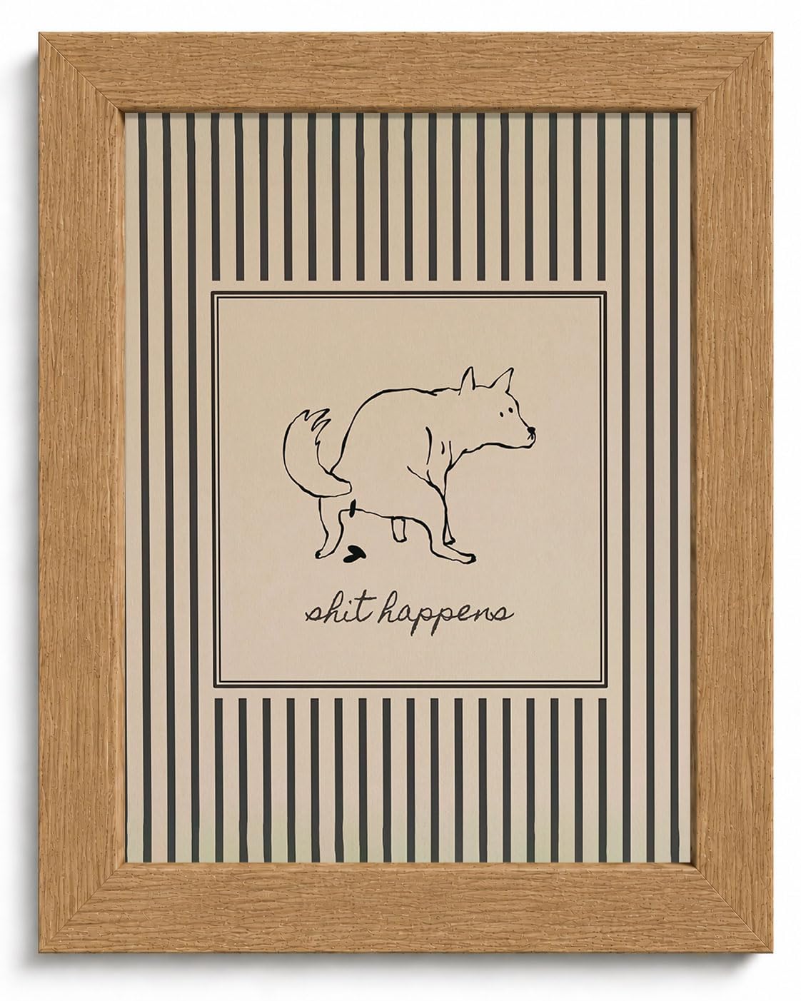 Funny Dog Bathroom Framed Wall Art (pooping dog / 10"L x 8"W)