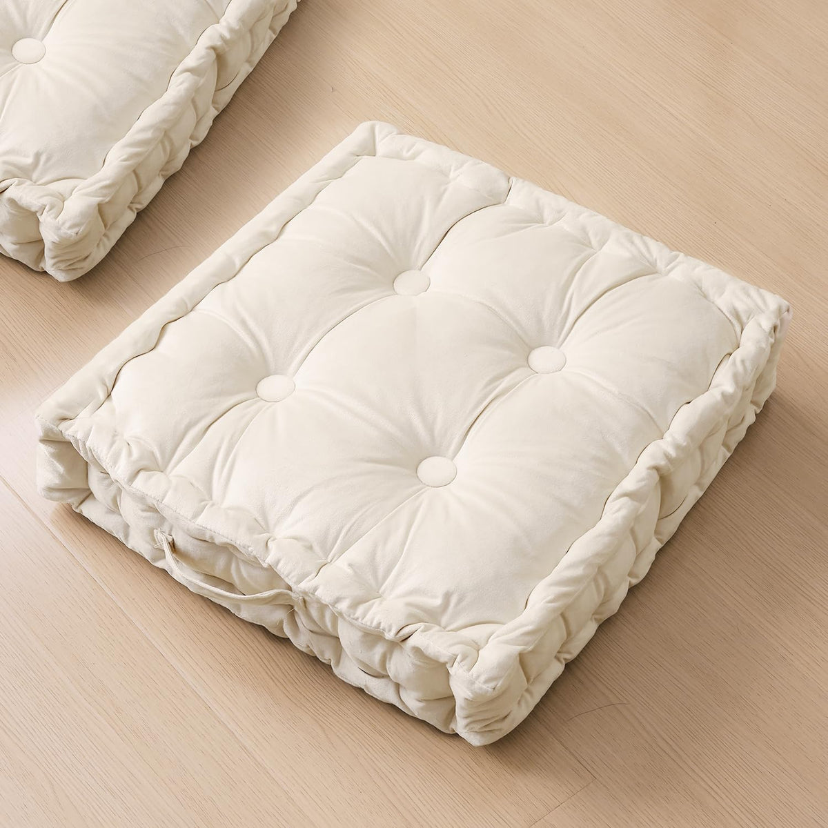 Square Floor Pillows (2 Pack / Ivory)