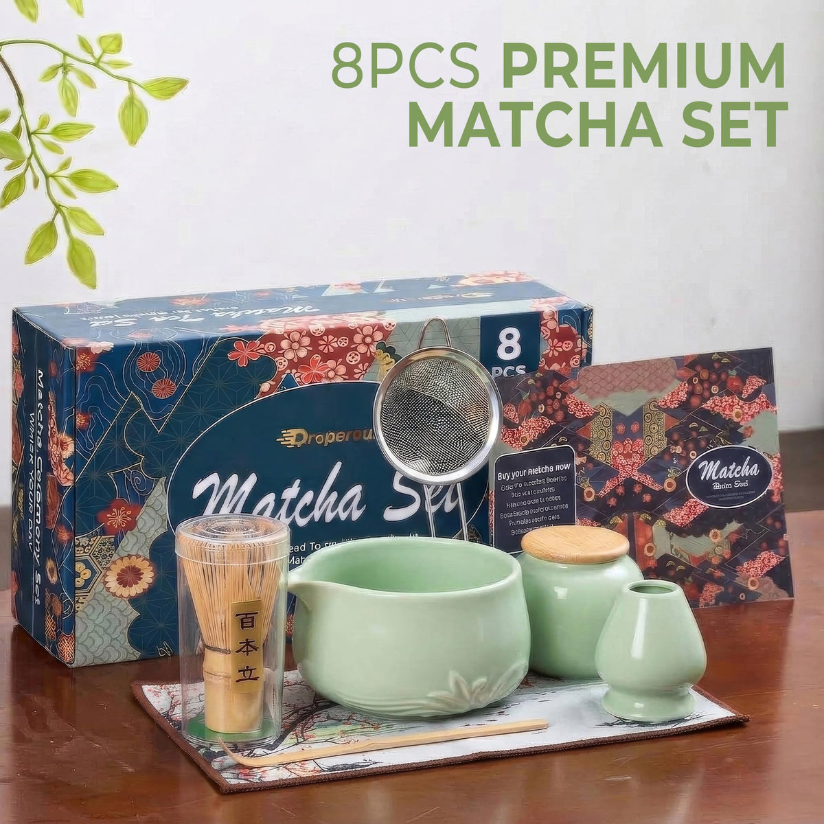 18 OZ Matcha Whisk Set (Green)