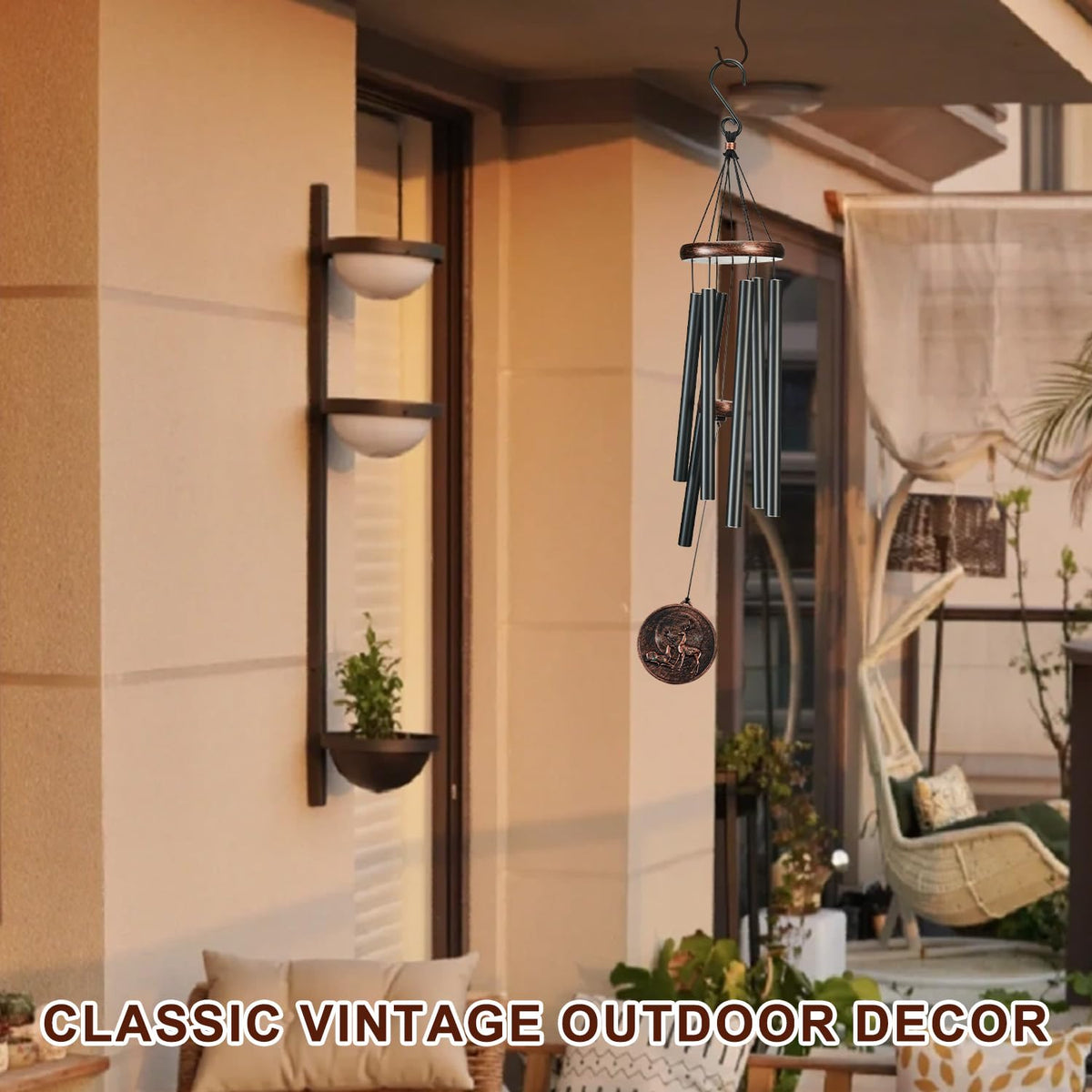 34" Deer Wind Chimes for Outside (34" Deer)