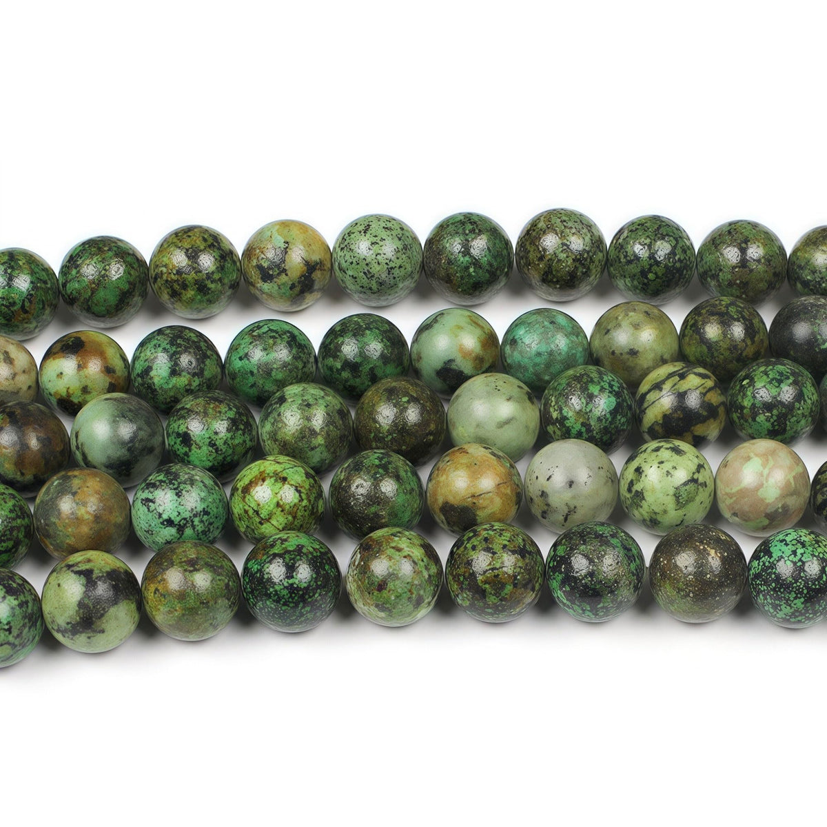 Natural African Turquoise Beads Round Loose Stone Beads for Jewelry Making DIY Bracelet Necklace Accessory 15" (African Turquoise / 10mm)