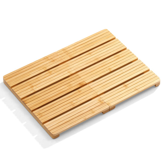 Foldable Bamboo Bath Mat for Shower (19.7" x 14.2" (Rectangular))