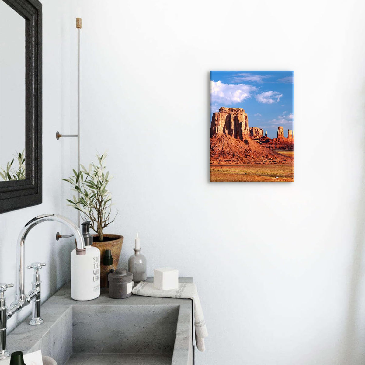 Monument Valley Desert Wall Art for Living Room Arizona National Park Posters Mountain Pictures Wall Decor Nature Wilderness Landscape Canvas Prints Artwork for Bedroom Office Home Decorations 12x16" (16"L x 12"W / Monument Valley)