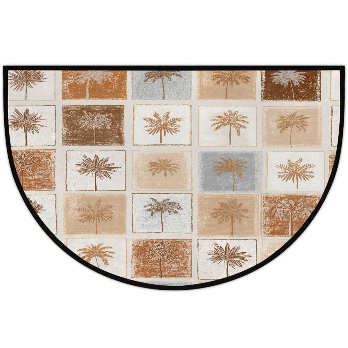 Palm Half Round Door Mat Semi Moon Rug Fireplace Carpet Area Rugs (Color18)