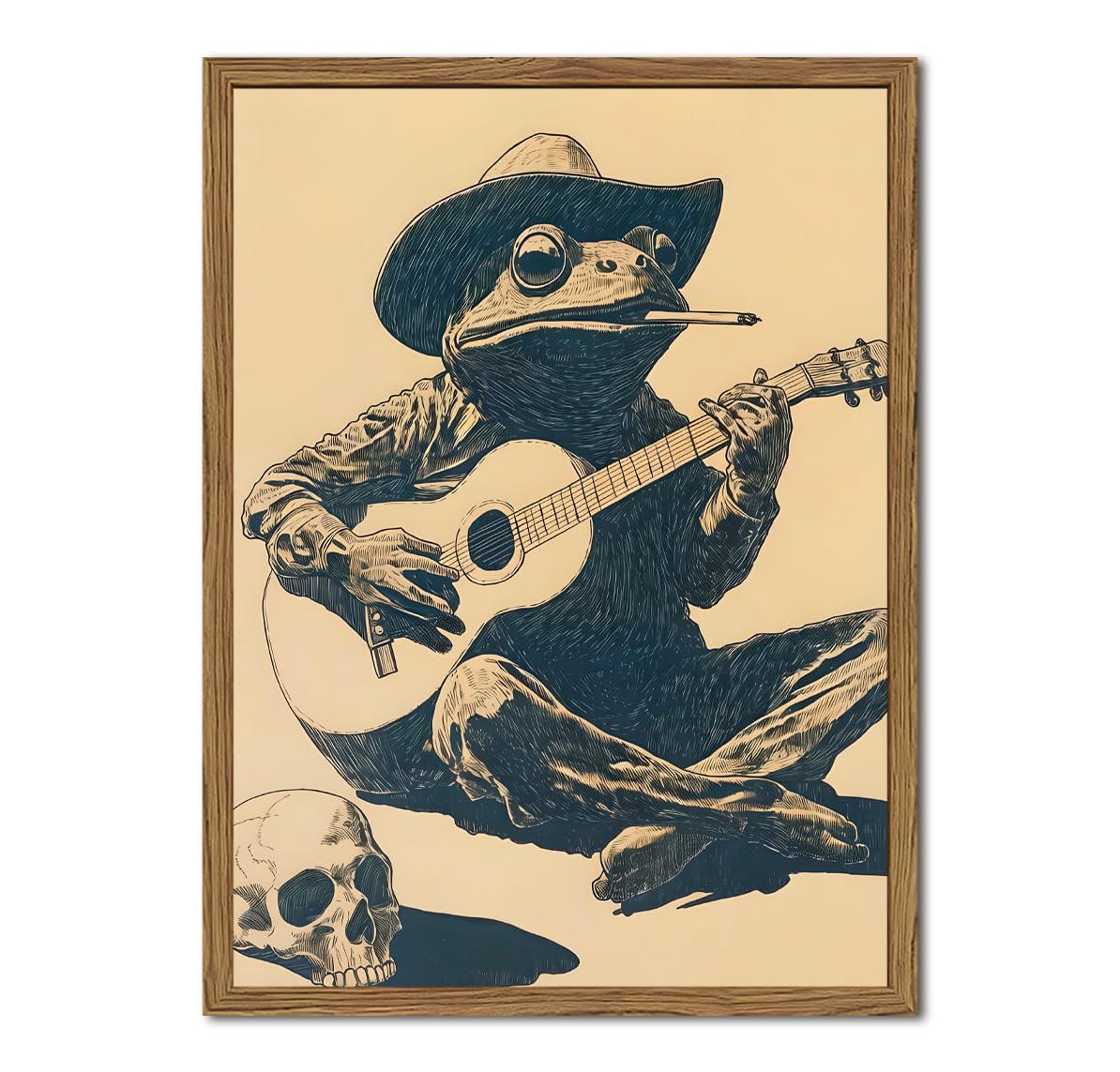 Funny Cowboy Frog Wall Art (Animal-Z-1 / 16"L x 12"W)