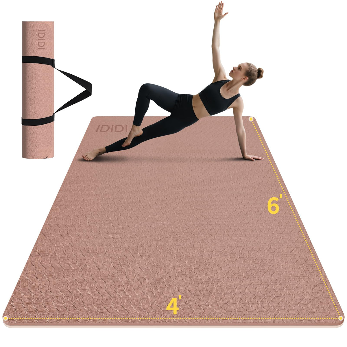 Large Yoga Mat (Brown+Apricot / 10mm)
