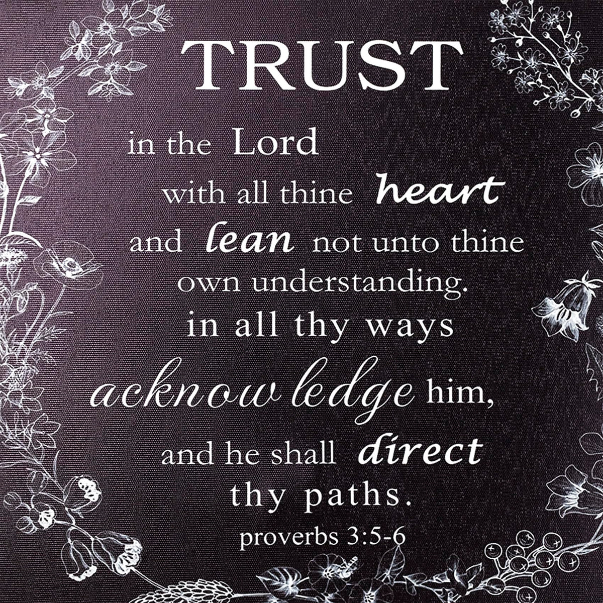 Bible Verse Wall Art Black and White Canvas Wall Art (12"L x 16"W / Black)