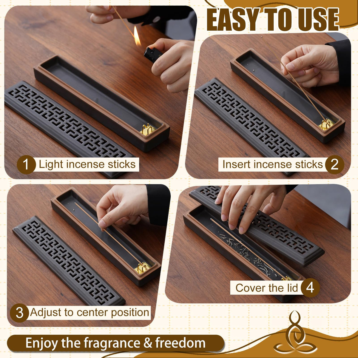 Incense Holder for Sticks (Lever Brown)