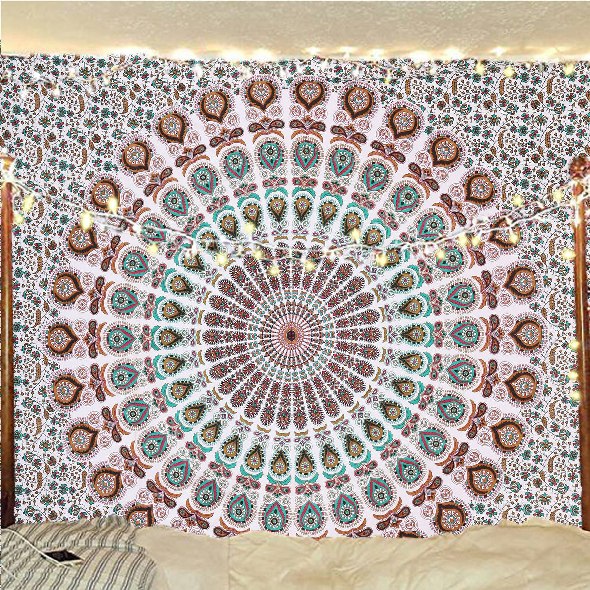 Organic Cotton (Floral Gold / 104"L x 88"W)