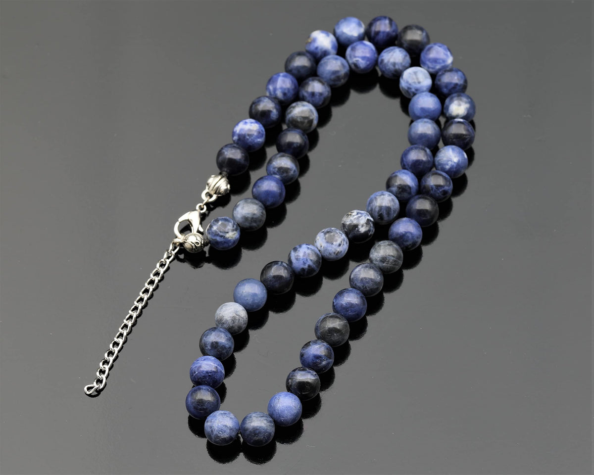 Natural Sodalite Beaded Choker Necklace (Sodalite / 14 Inches)