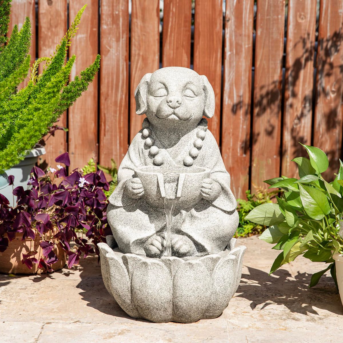 Water Fountain Outdoor (Concrete Dog / 22"H)