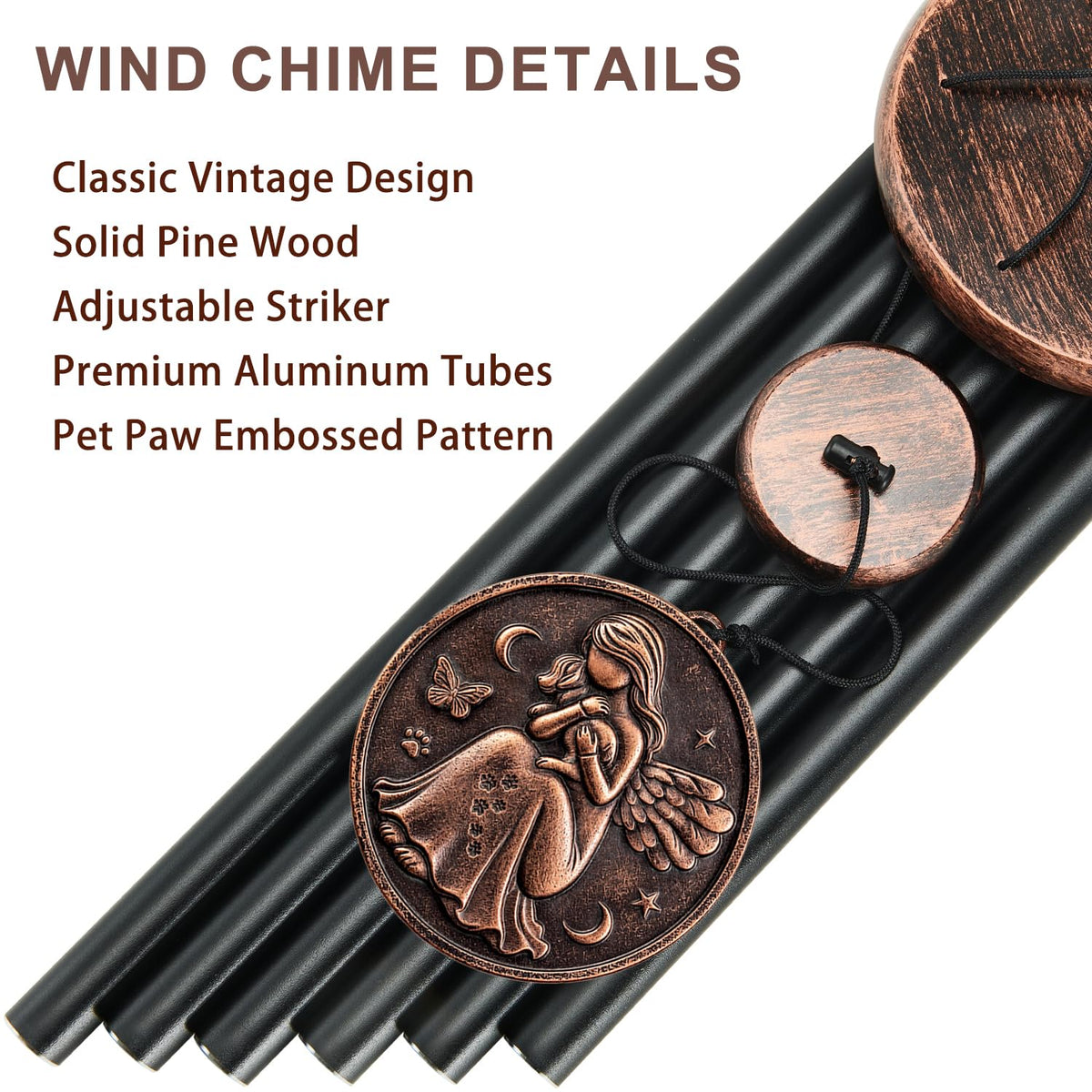 32" Pet Memorial Wind Chimes (32" Angel)