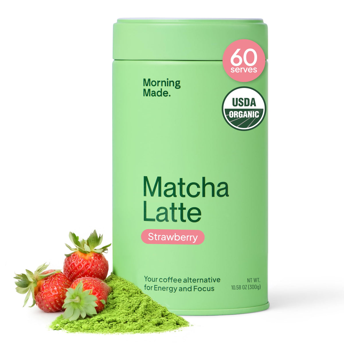 Morning Made USDA Organic Strawberry Matcha Powder