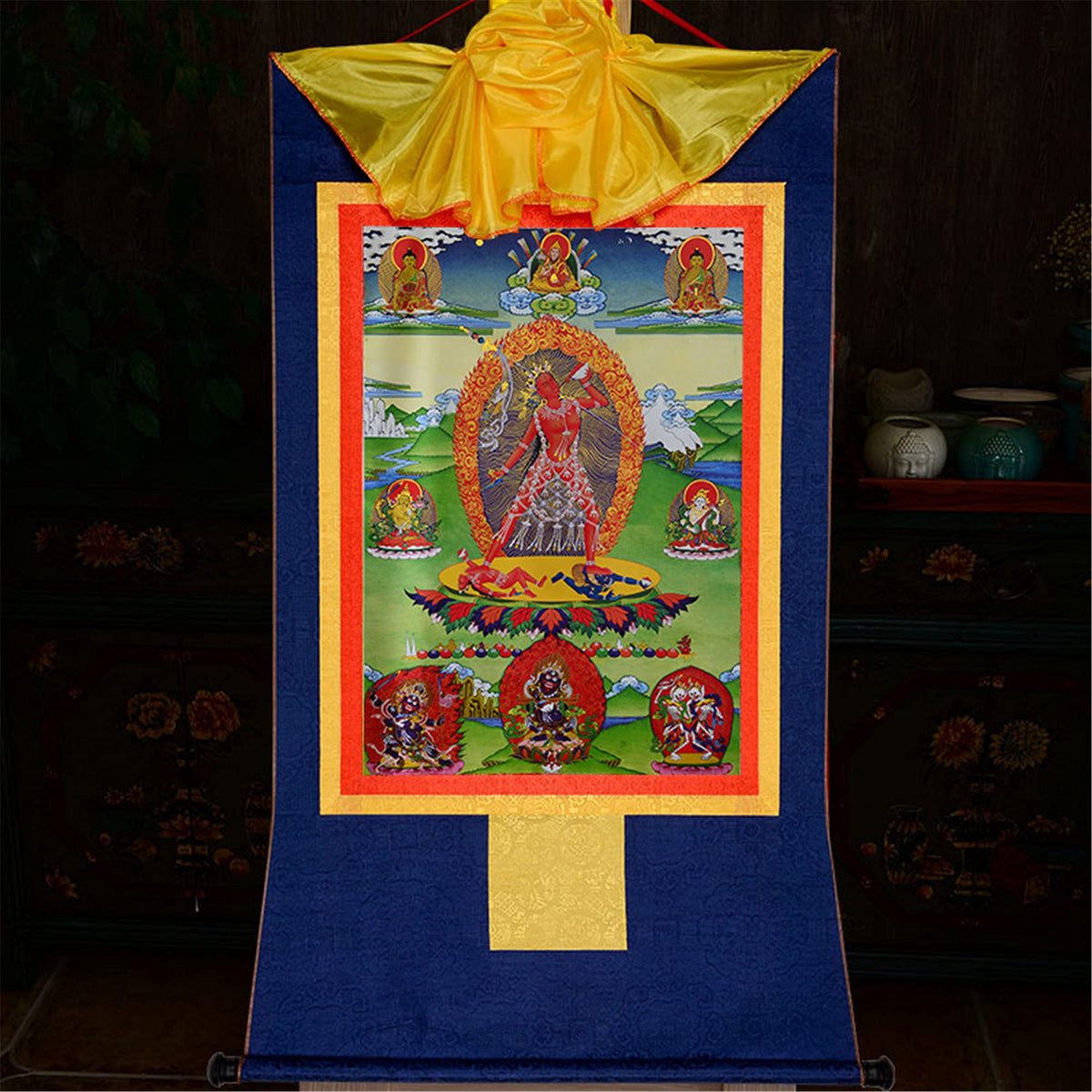 Naro Khachoma Naro Khechari Dakini Vajrayogini Thangka Tibetan Thangka Art (Naro Khachoma / 25.2"L x 18.5"W)