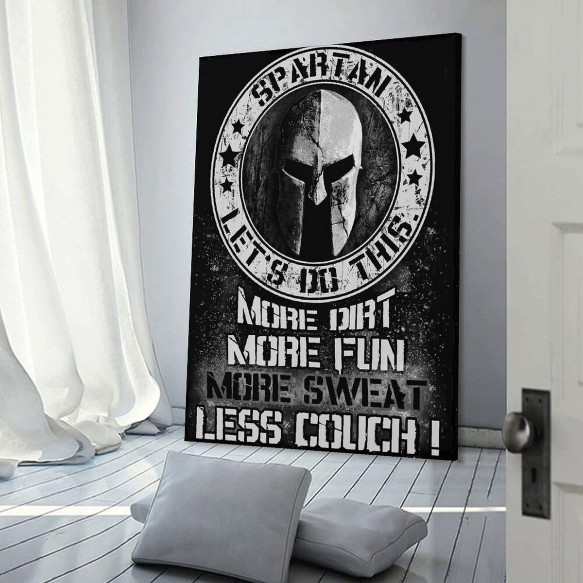Spartan Law Never Retreat Never Surrender Warrior Shield Spear Canvas Printing Wall Art Prints Wall Decor Posters Motivational Greek Soldier Living Room Bedroom Office Gym 24x36inch (style-24 / 24x36inch(60x90cm) Frame)