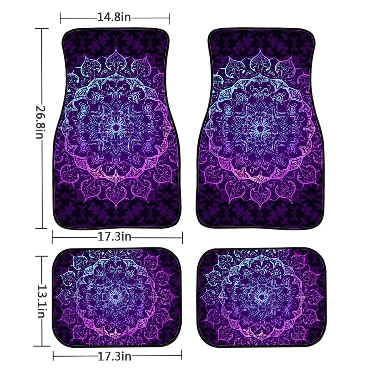 Purple Mandala Car Floor Mats (Purple Boho)
