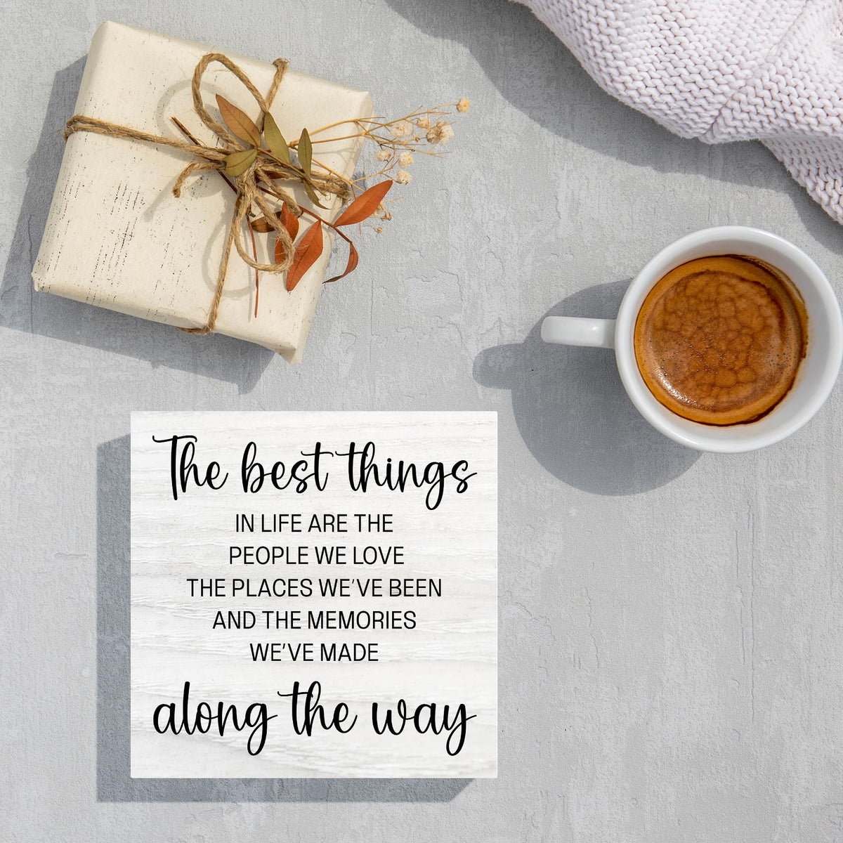 Inspirational Decor Box Sign for Home Living Room (Lavender)