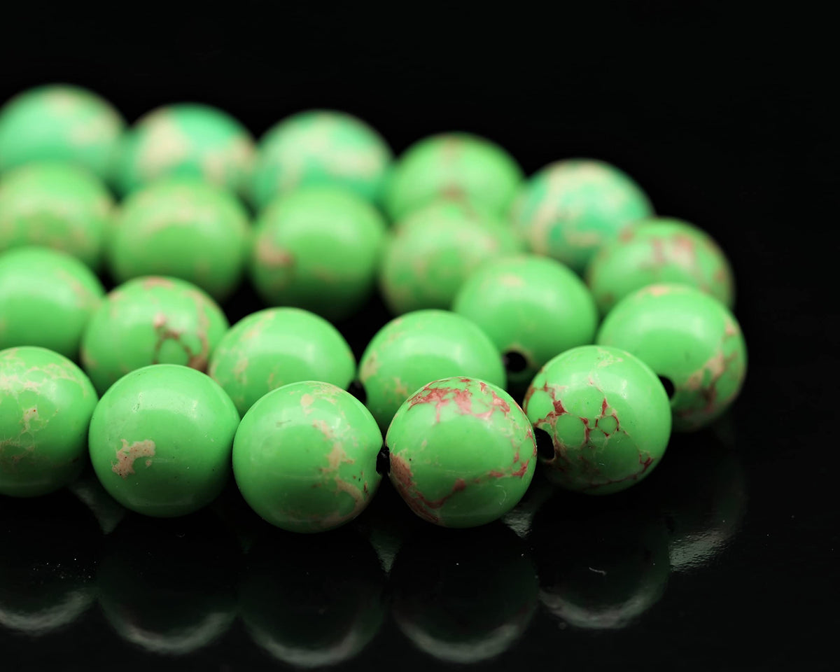Natural Green Imperial Jasper Beaded Choker Necklace (Green Imperial Jasper / 40 Inches)