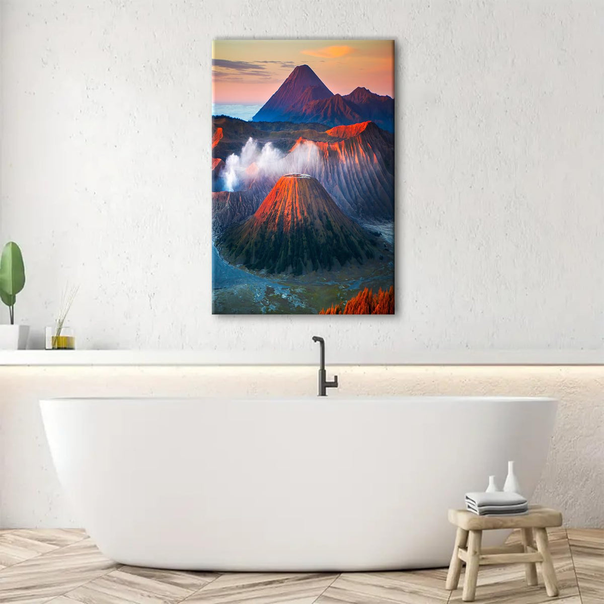Hawaii Volcanoes National Park Wall Art Nature Landscape Canvas Wall Art Decor Sunset Mountain Painting Poster Travel Scenery Pictures Adventure Canvas Artwork for Dining Room Decorations 24x36" (36"L x 24"W / Volcano)