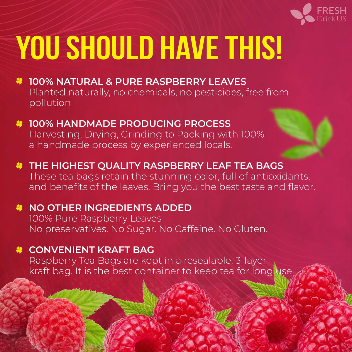 Premium Raspberry Leaf Tea (75 Tea Bags)