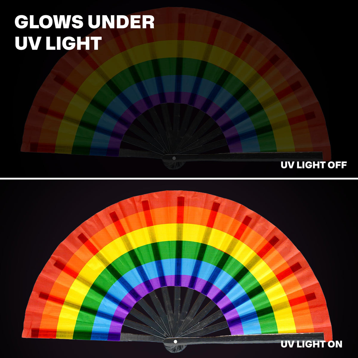 SoJourner Folding Rave Fan (Rainbow Fan)