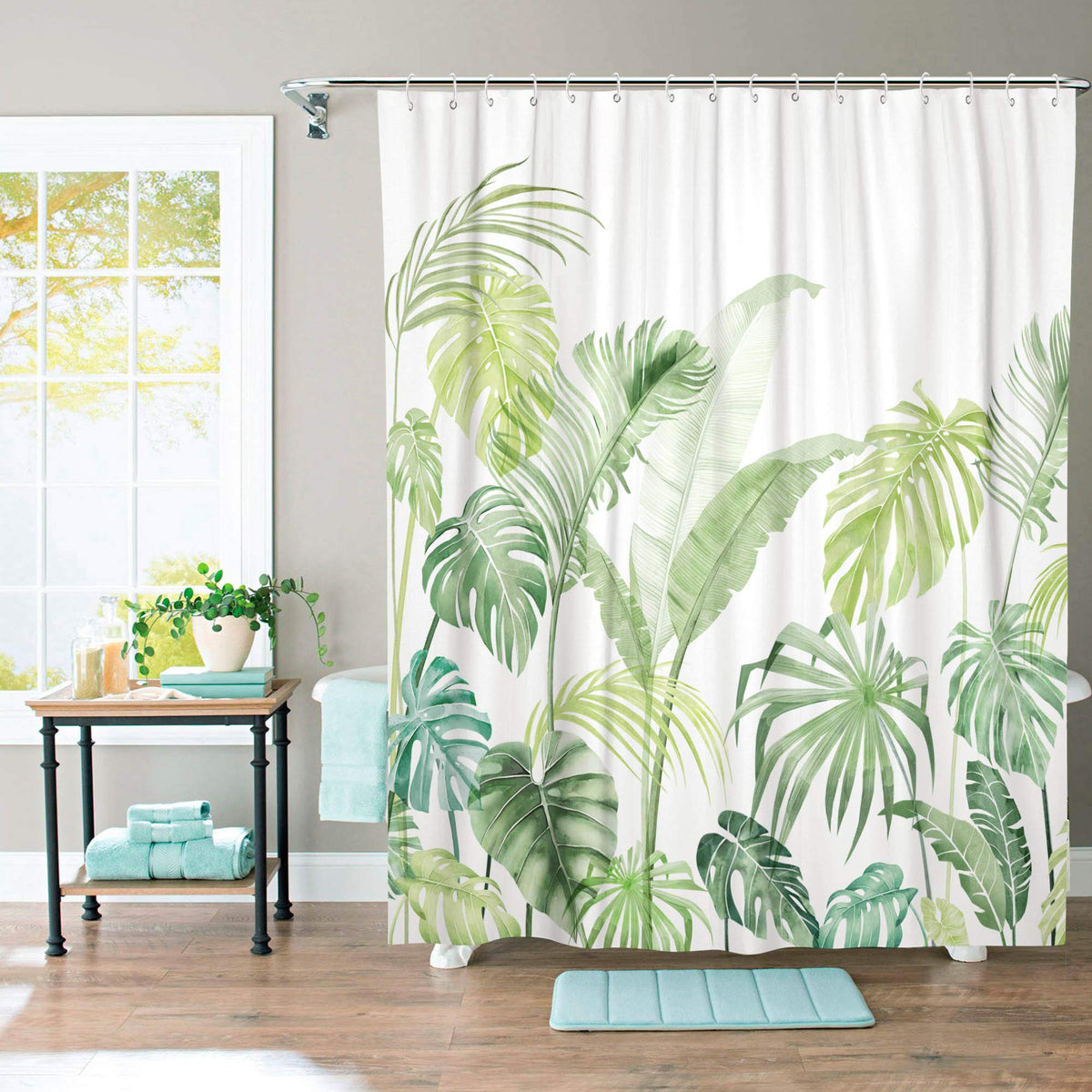 Tropical Shower Curtain (Palm / 72"W x 72"L (Pack of 1))