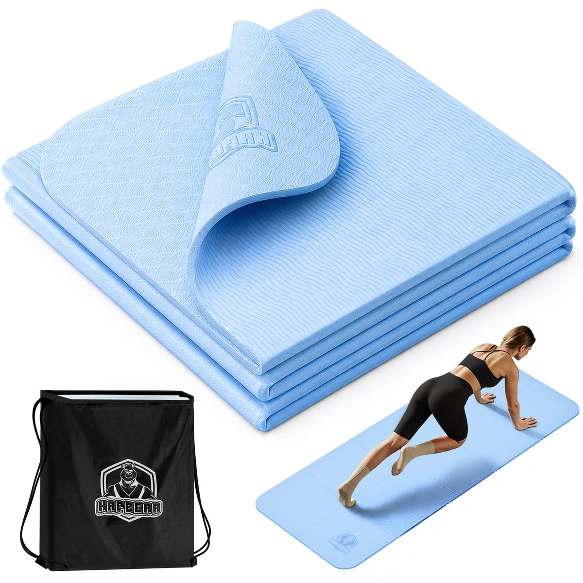 Foldable Yoga Mat (Blue)