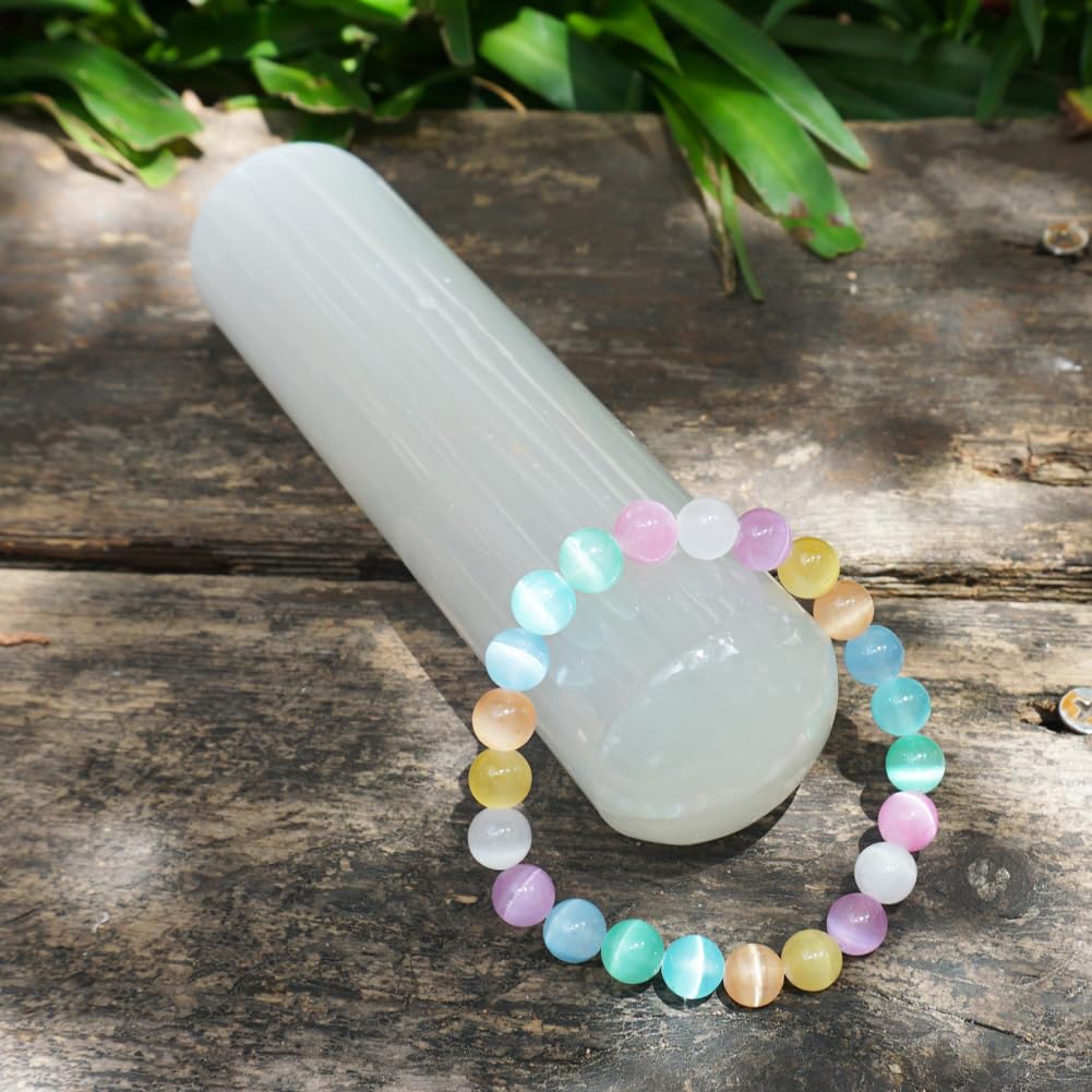 8mm Rainbow Selenite Bracelet (8mm Rainbow Selenite Bracelet)