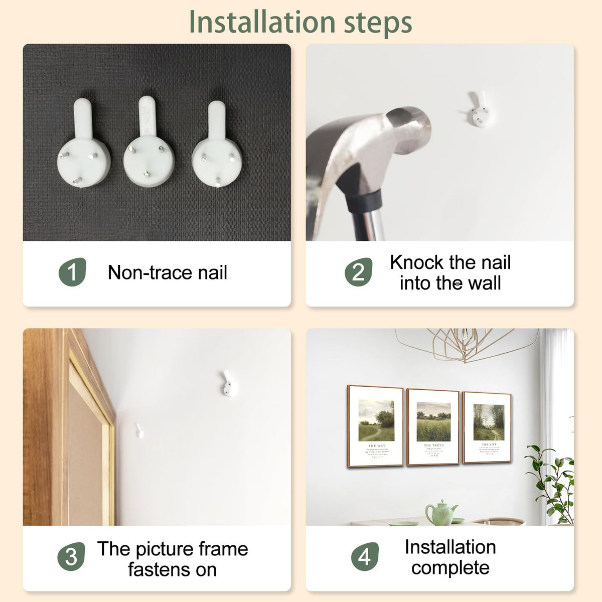 Christian Path Framed Canvas Wall Art Set (The Way / 24"L x 36"W)