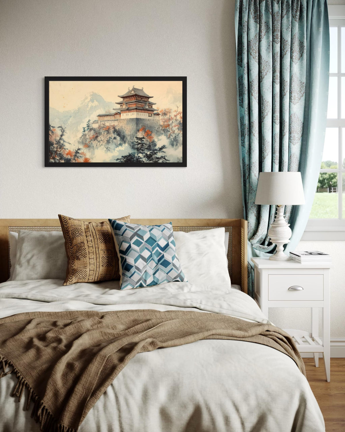 Japanese Castle Unframed Wall Art Print Poster (Japanese Castle / 24"L x 18"W)