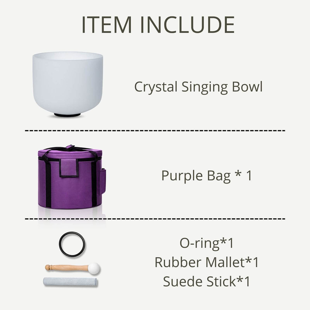 Crystal Singing Bowl 8 inch White E Note 432Hz with Carrying Case (8 Inch E)