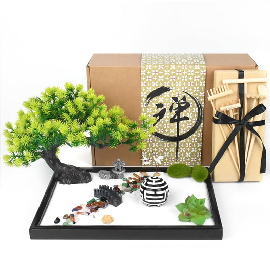 Japanese Zen Sand Garden for Desk (Black Ball)