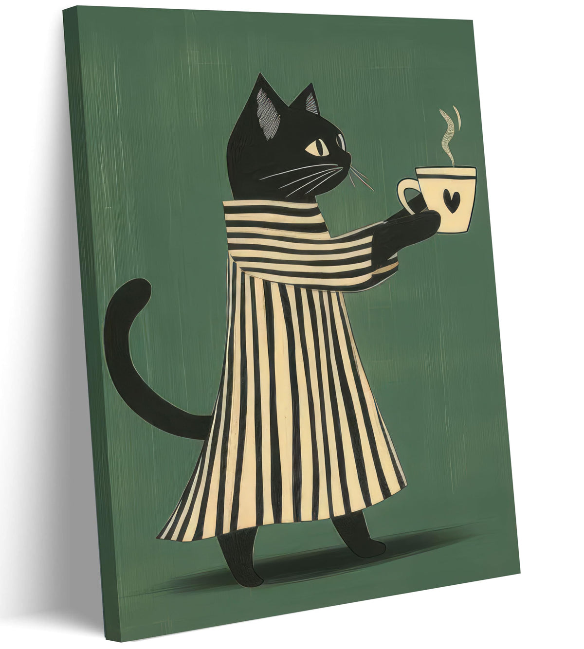 Black Cat Coffee Canvas Wall Art (Coffee Cat / 24"L x 16"W)
