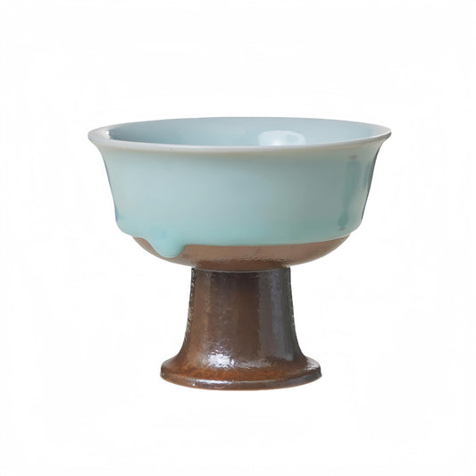 Ceramic Tea Cup (Brown And Sage green)