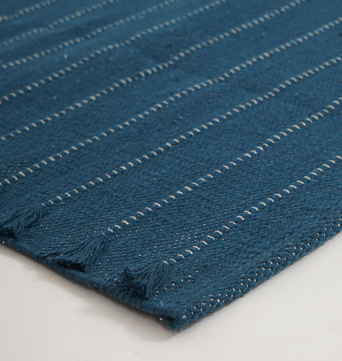 Indian Handmade 100% Organic Cotton Yoga Mat (Blue)