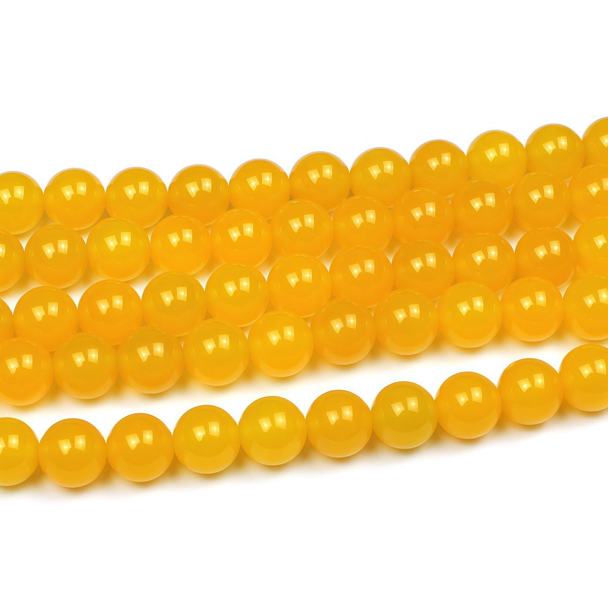7A Round Natural Yellow Agate Beads Stone Loose Beads for Necklace Bracelet Charms Jewelry Making 15" (Yellow Agate / 4mm)
