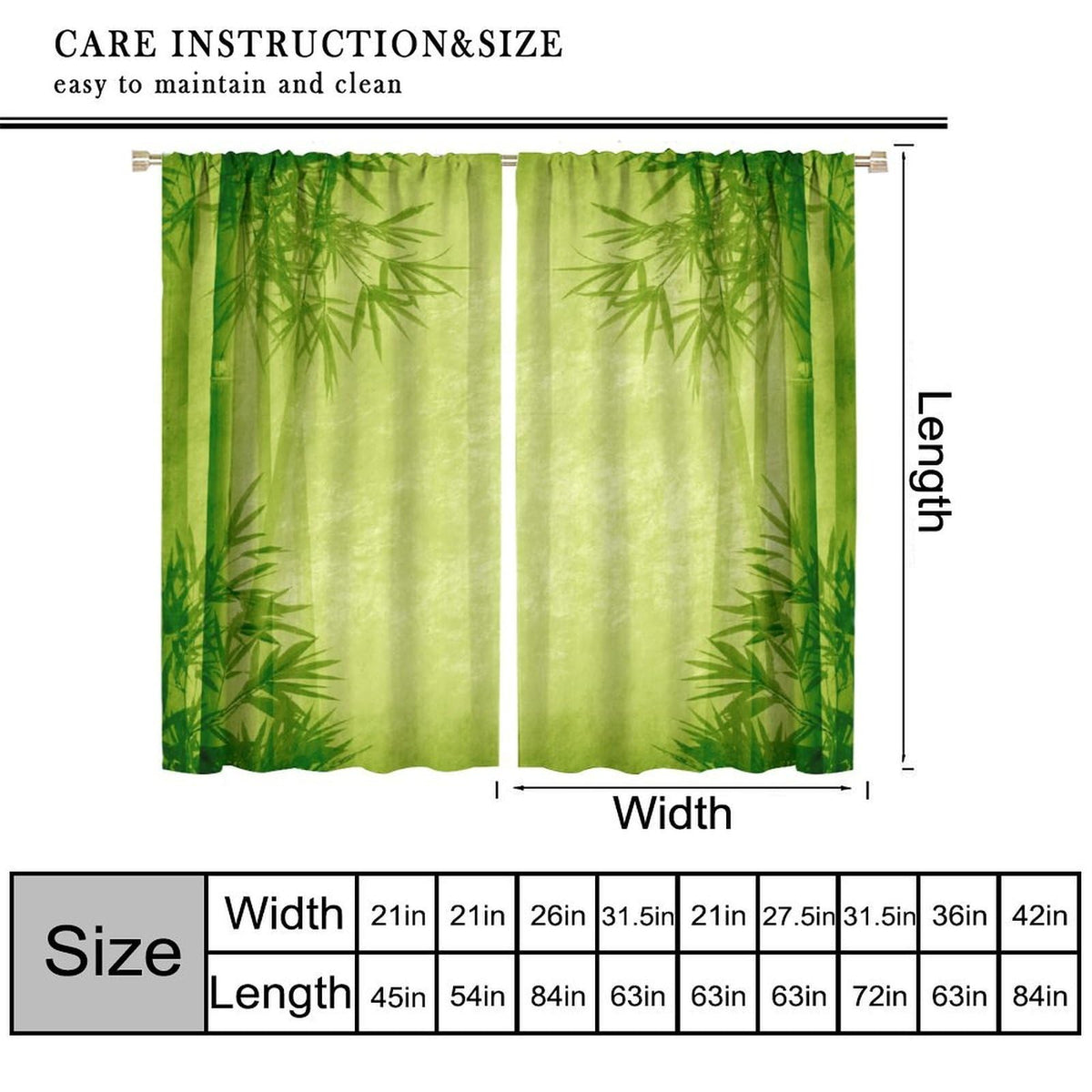 Zen Bamboo Blackout Curtains (26"W x 96"L (Pack of 2) / Zen-10)