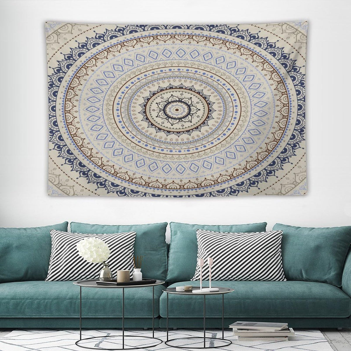 Mandala Tapestry Wall Hanging Retro Eastern Backdrop Swirled Cosmic Lotus Yoga Boho Artwork Tapestries Home Decor for Living Room Bedroom Farmhouse Apartment Dorm 40"x60" (40"L x 60"W / Mandala-44)