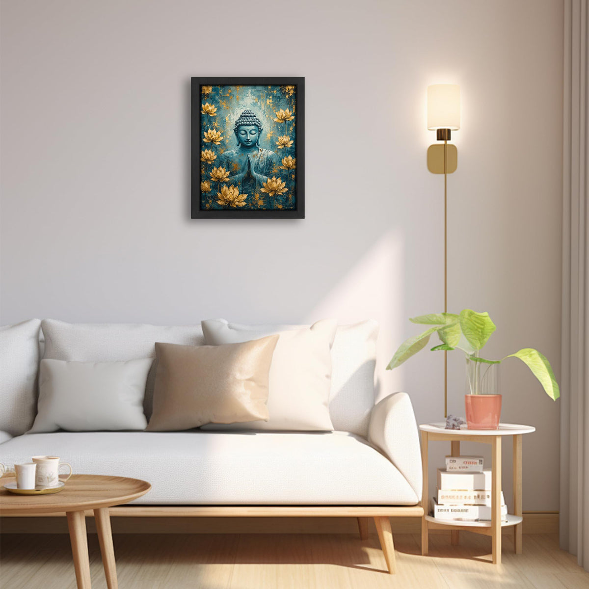 Teal Buddha Decor Wall Art (Wall Art Framed 10 / 10"L x 8"W)