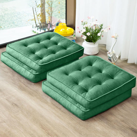 Floor Pillow Set of 4 (Green / 20x20 Inch(Pack of 4))