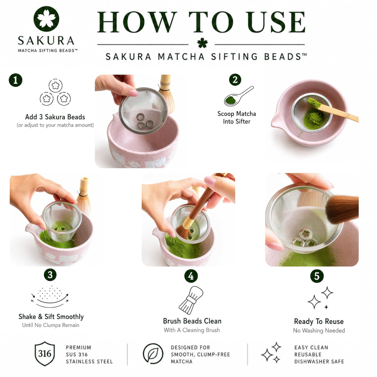 Matcha Sifting Beads™ with mini slide travel box