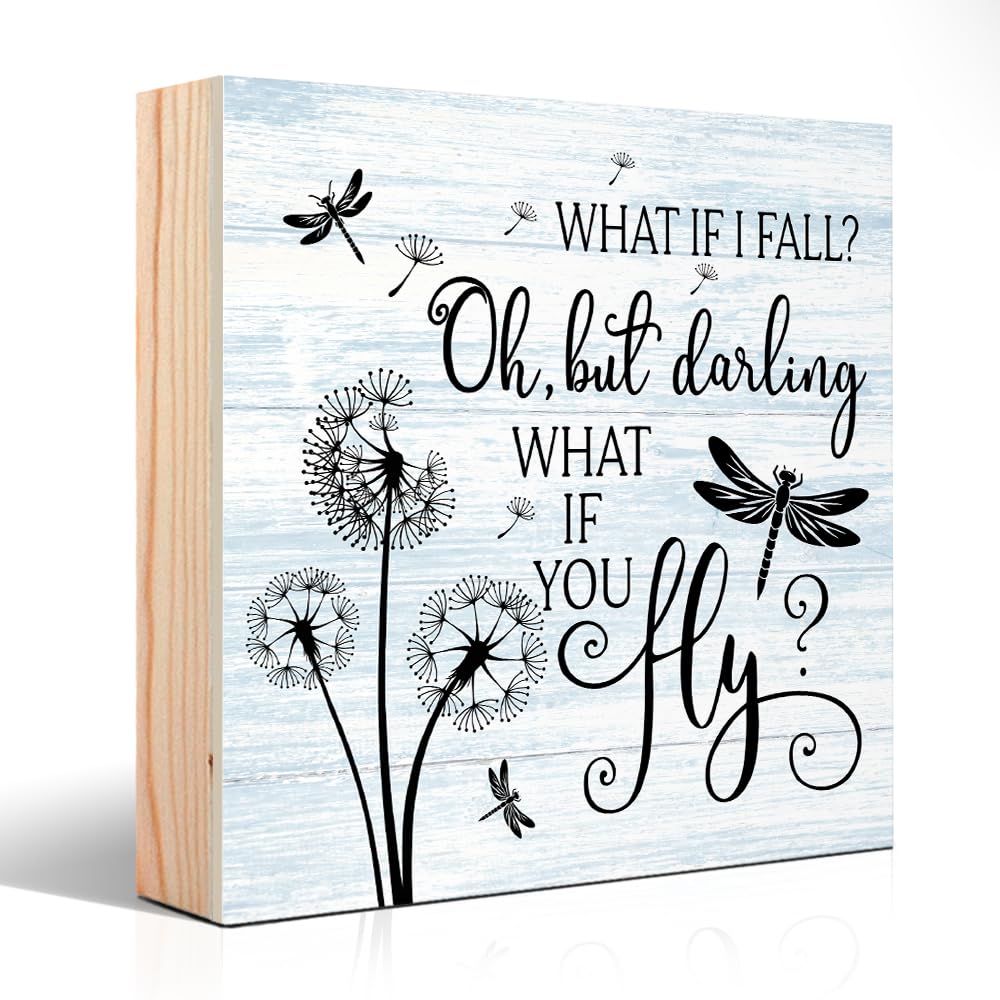 Dandelion Wooden Box Sign (Light Blue1)