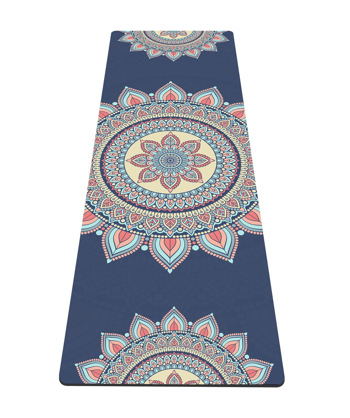 Yoga Mat Print Extra Thick TPE Non Slip Fitness Exercise Mat with Carrying Bag (Lotus)